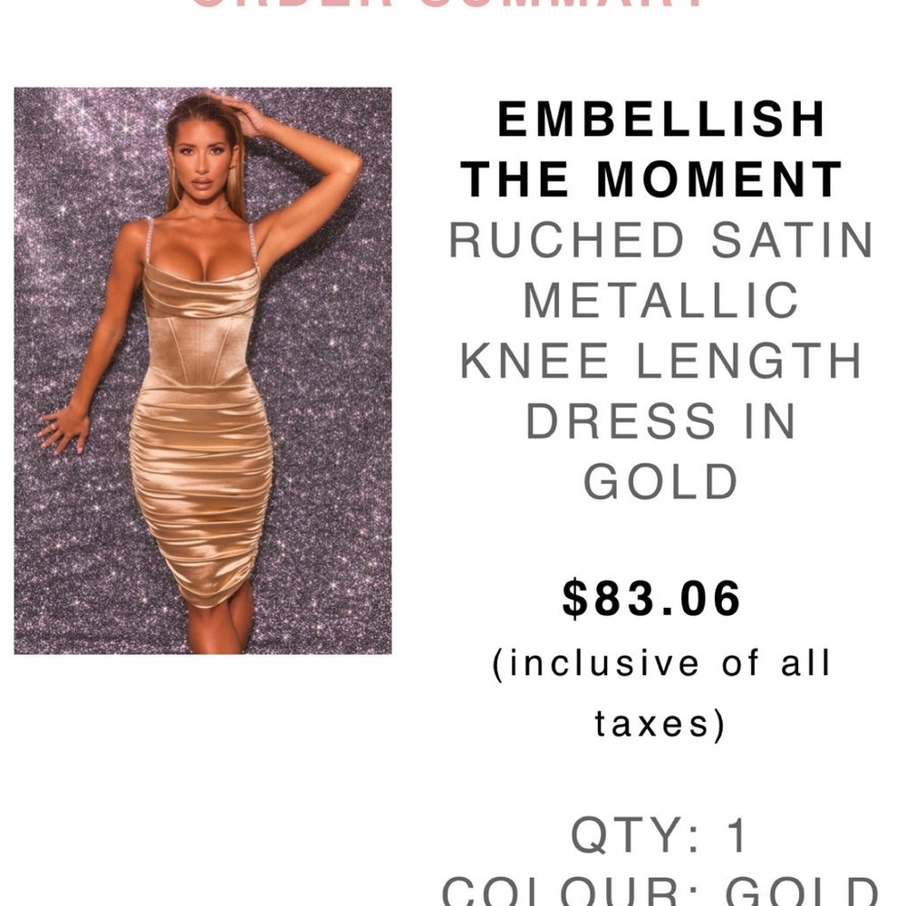 **NWT!**Oh Polly, Embellish the Moment Gold Corset Dress